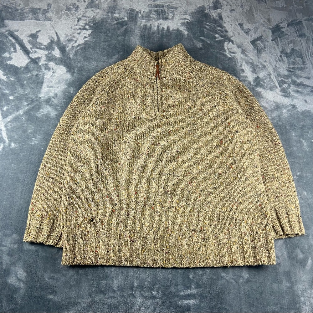Vintage Lauren Ralph Lauren Brown Lambswool Sweater 1/4 Zip  P/S